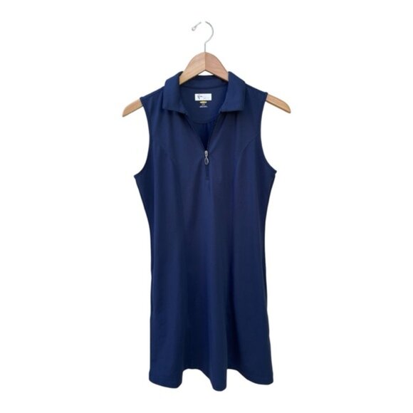 Greg Norman Women's Flare Zip Sleeveless Dress - Navy Blue - Size Small - Picture 7 of 8
